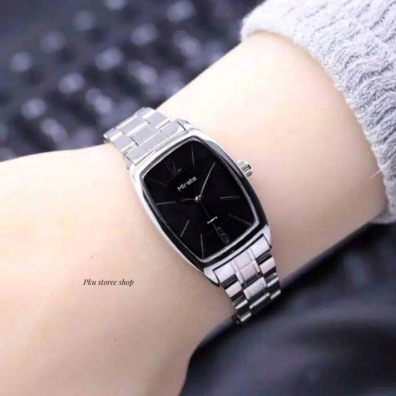 JAM CEWEK BESS SELLER!! Rantai Stainlis Stel Water Resistant  Model OVAL Jam Tangan KASUAL Wanita Mirete Original Jam Tangan cewek anti air jam tangan cewek terlaris jam tangan wanita tahan air/Water resistant jam tangan wanita murah mirete original