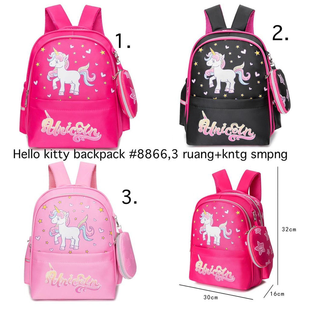 

TAS RANSEL UNICORN IMPORT FREE KOTAK PENSIL 5 RUANGl0p0