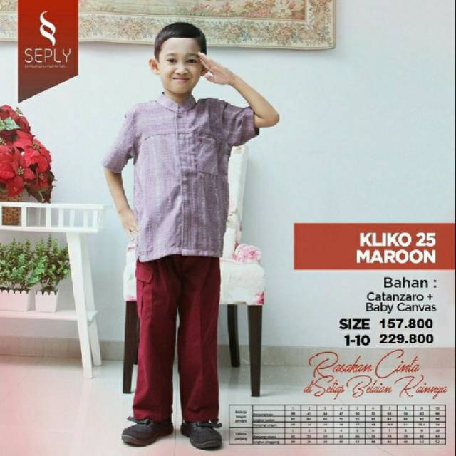 Seply Kliko 25 - Baju Muslim Setelan Anak - Kemeja Koko