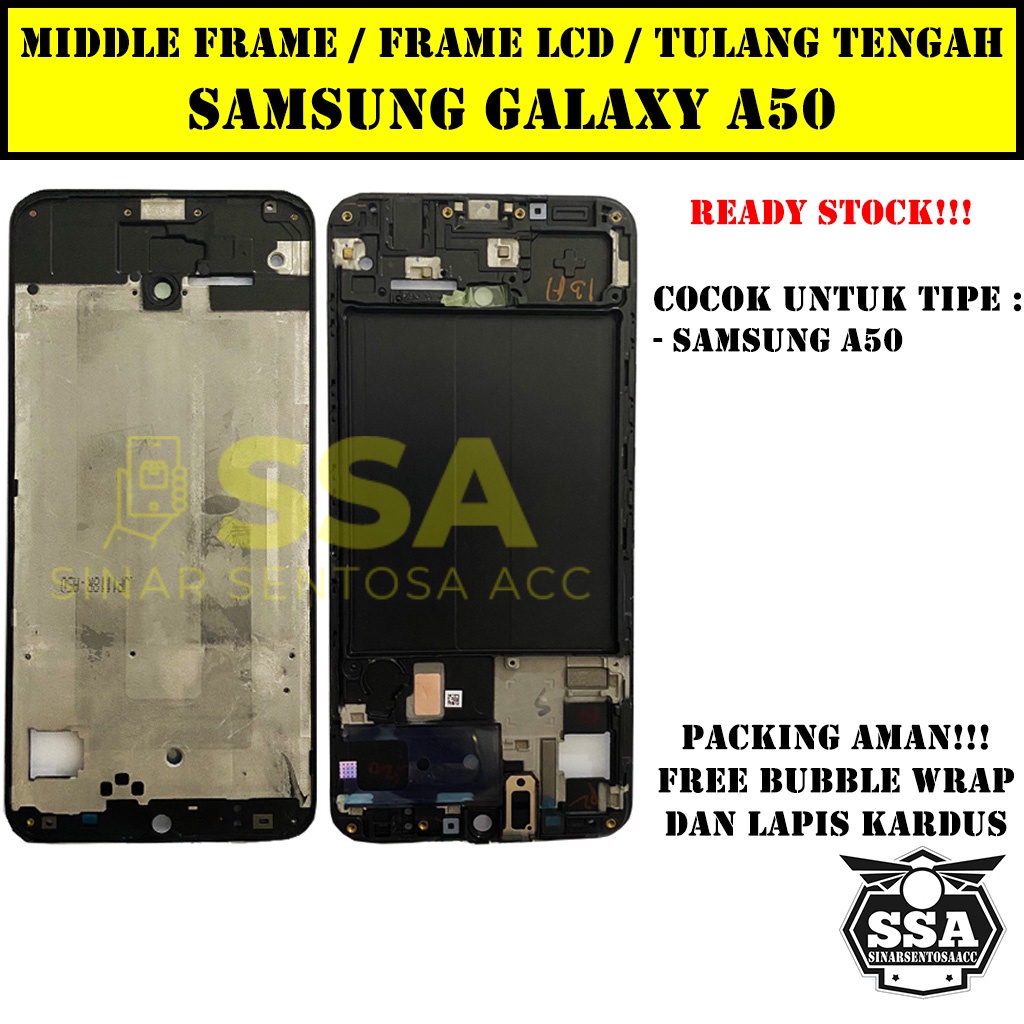 Tulang Tengah Middle Frame LCD Samsung Galaxy A50 Original 100% Tulang Casing Bezel Bezzel Bazel Handphone HP Ori Original Awet Murah A 50