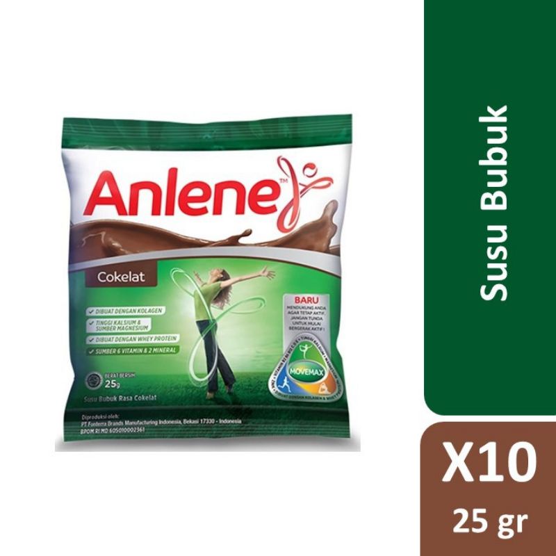 

ANLENE SACHET VANILA DAN COKLAT 10BKS X 25GR