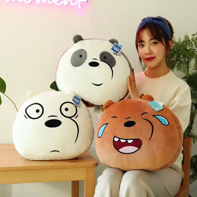 Bantal Boneka We Bare Bears/Boneka We Bear Bears miniso