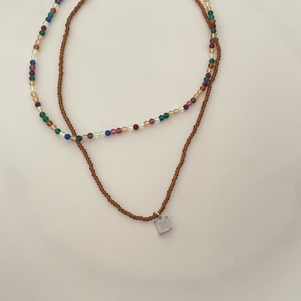 Kalung Manik-Manik Warna-Warni Gaya Retro Korea