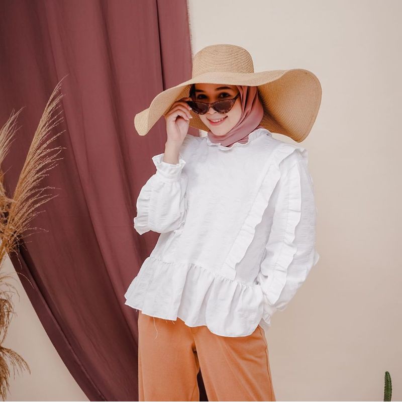 FRILLS BLOUSE / TOP / ATASAN WANITA / ATASAN KERJA