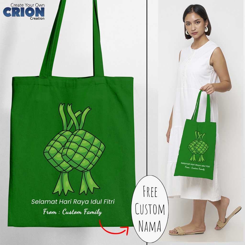 Totebag Drill Printing - Ketupat Lebaran - Souvenir/Kado - By Crion