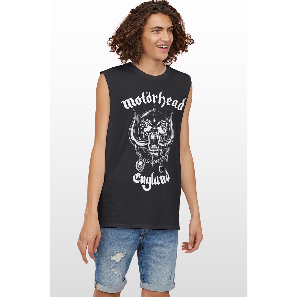 VEST / TANK TOP - Kaos Tanpa Lengan FOR FANS - MOTORHEAD ENGLAND BLACK TT002