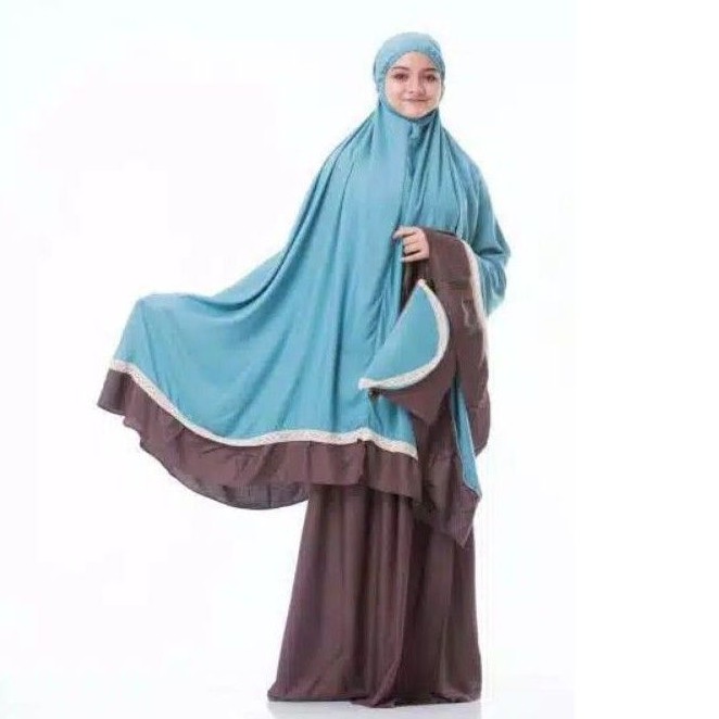 Mukena dua warna Rayon Premium Polos Two Tone original Nadia Collection size jumbo