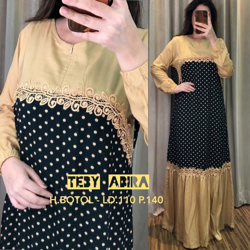 Daster Arab Teby ABIRA Maxi Dress Gamis Rayon Original