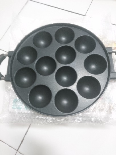 Cetakan Takoyaki Jumbo 12 Lubang + Tutup Kaca