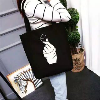 GROSIR (RESLETING) BISA COD TOTEBAG / TOTE BAG QUOTE KOPI RELAX LOVE GARIS