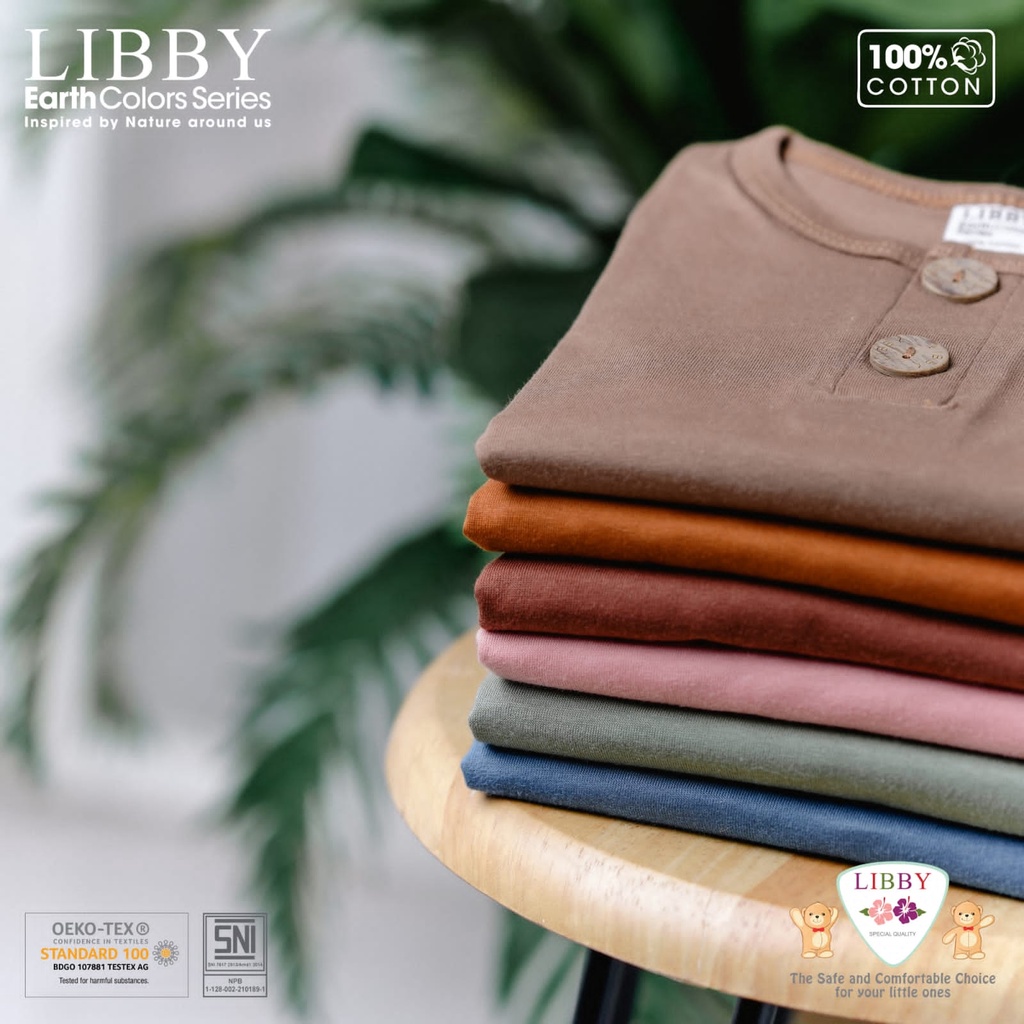 Libby Earth series New Comfy Set Warna Baru Kancing Depan Setelan Panjang Baju Bayi