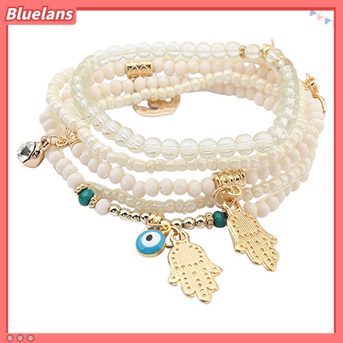 Gelang Multilayer Desain Hamsa Fatima Hand Butterfly Anchor Eye Untuk Wanita