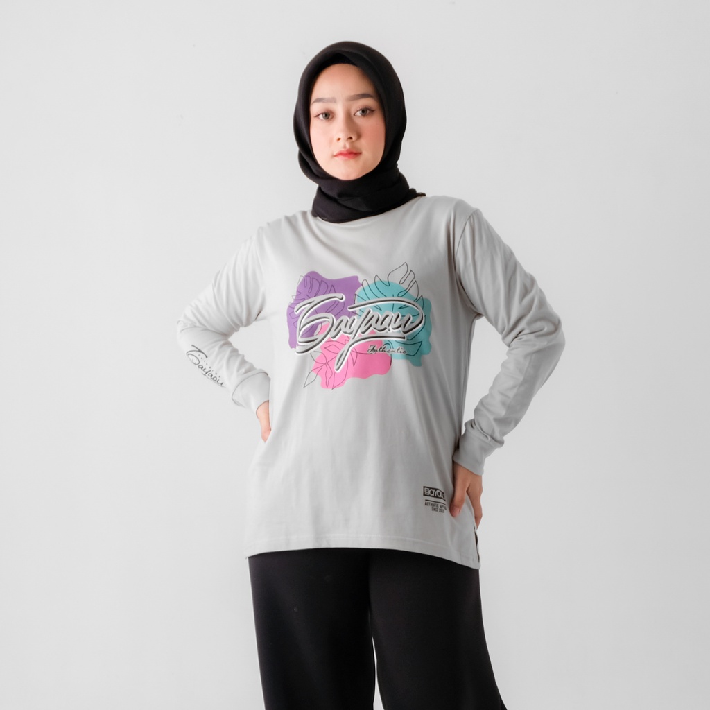Gayaqu Kaos wanita lengan panjang katun