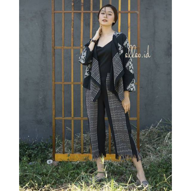Set Outer & Celana Kulot Tenun Etnik Eksklusif