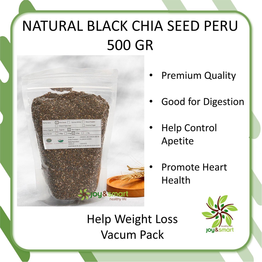 

Joy Smart Healthy Life Natural Black Chia Seed Peru 500gr