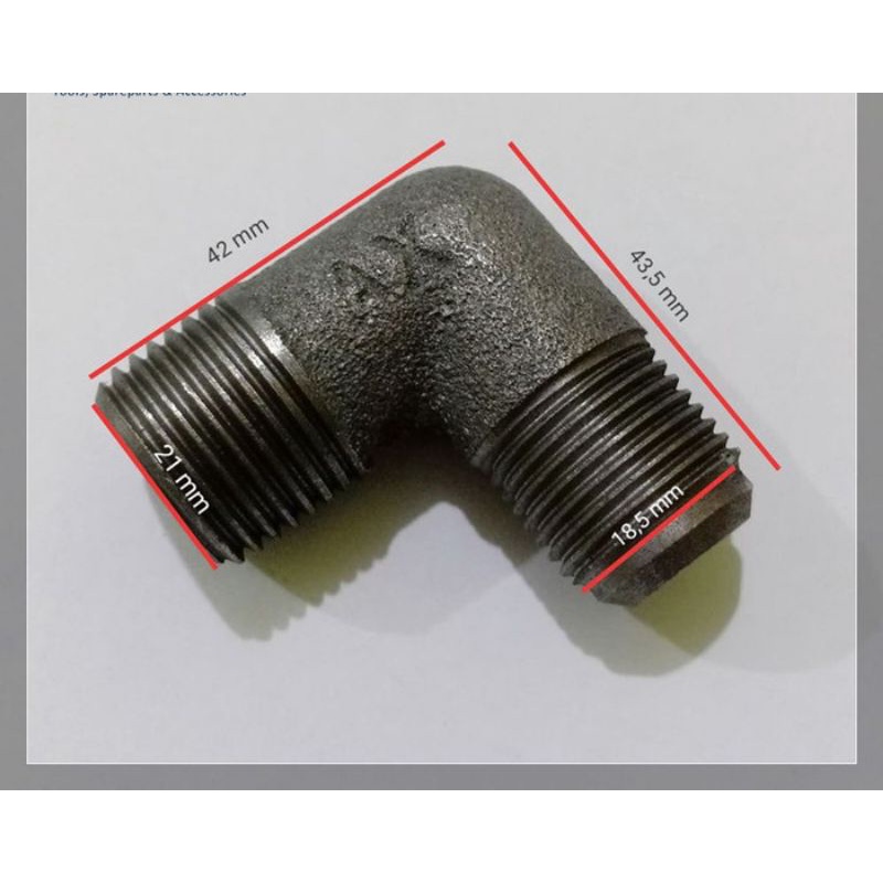 discharge pipa elbow kompresor 1/2pk-2pk merk shark/sdp