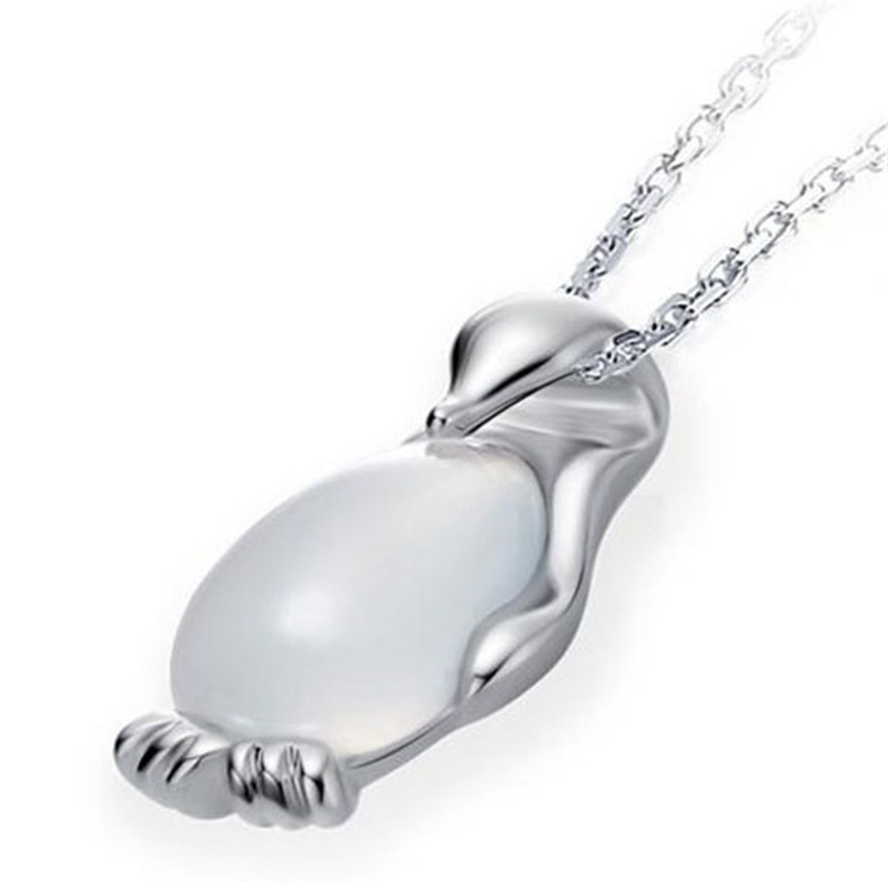 [Ready Stock]Cute Fashion Penguin Opal Necklace Pendant