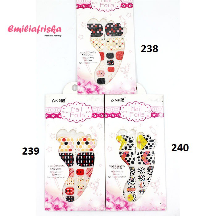 STIKER KUKU KAKI WANITA AKSESORIS NAIL STICKER NAIL ART MURAH WANITA