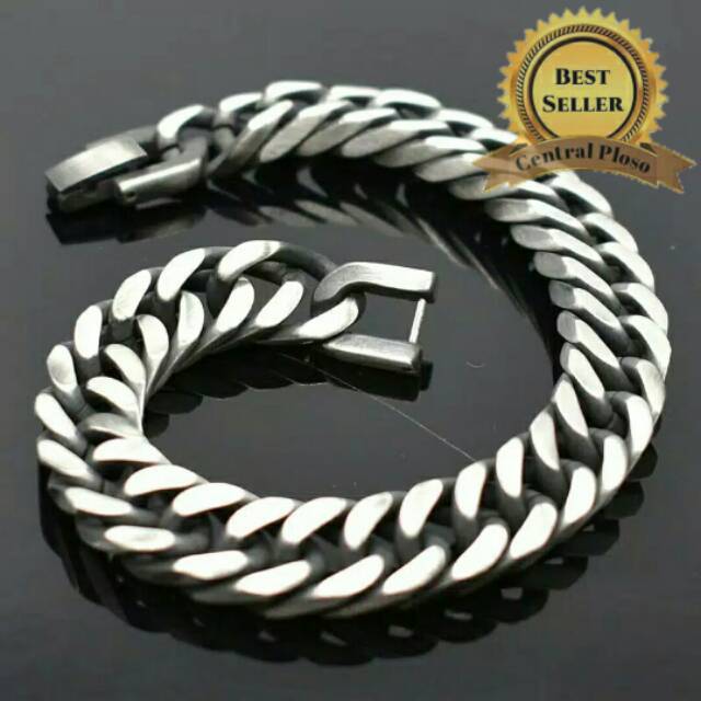 HIGH QUALITY Gelang Rantai Pria Biker Big Titanium 316L Stainless Steelcp