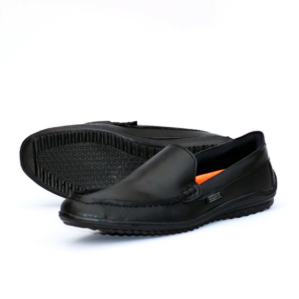 KICK TONE 01 BLACK SLIP ON PRIA KASUAL BS157 BS158 BS159 BS160 BS161 BS16 Slip On Pria Hitam 005