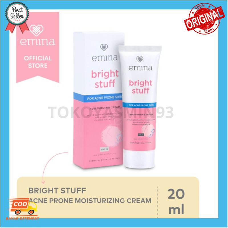 Emina Bright Stuff for Acne Prone Skin Moisturizing Cream 20 ml Murah