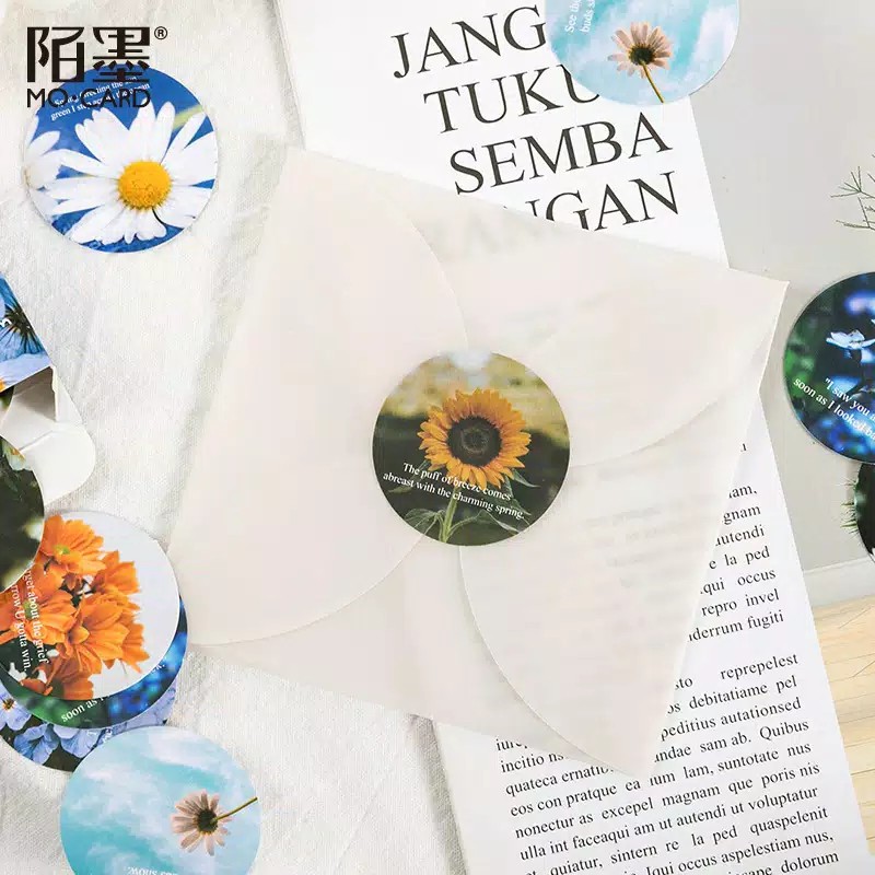 

Daisy Sticker Set Flower untuk decor scrapbook bujo DIY Stiker Decor Planner Journal