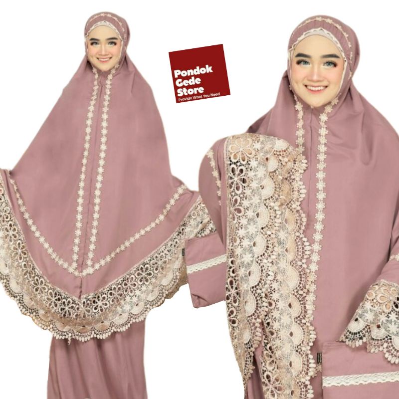 Mukena Andin Adem Dewasa Katun Warna Lavender