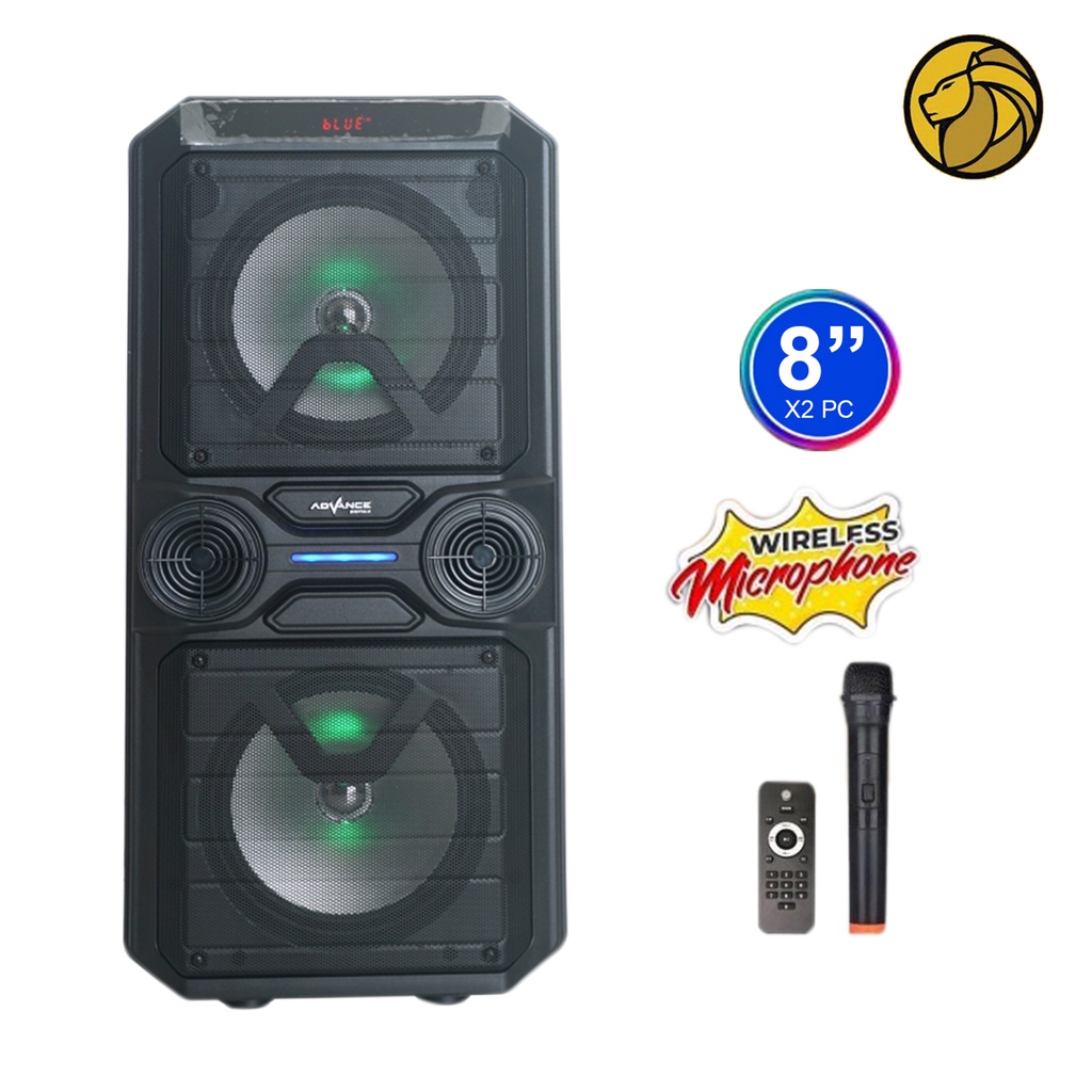 Speaker Advance Dual 8 Inch K8D + Microphone Wireless / Bluetooth Meeting Speaker