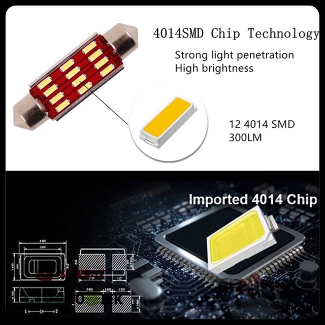 LAMPU LED PLAFON KABIN MOBIL 4014 CHIP