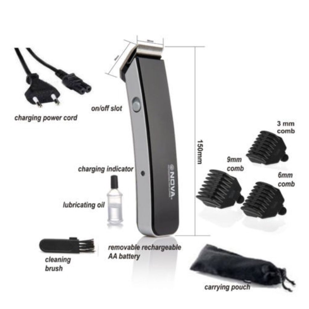 SHINE STAR - COD !! Alat Cukur Rambut - Nova NS-216 / NS 216 Hair Clipper Rechargeable - Alat Cukur Rambut Kumis Jenggot Elektrik 1 Set