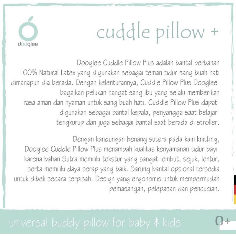 dooglee cuddle pillow plus (cuddle+)