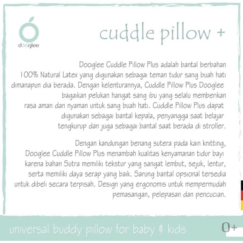 dooglee cuddle pillow plus (cuddle+)