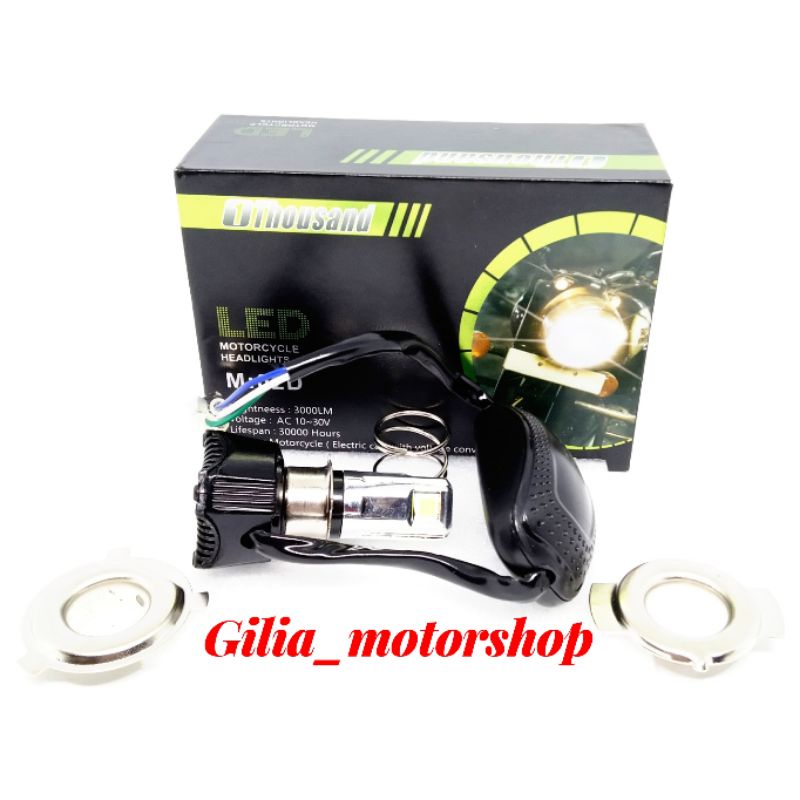 Lampu Depan LED Motor 3 sisi Lampu nyala putih 3 LED 30 watt