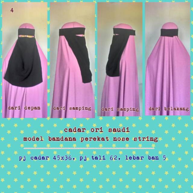 cadar bandana nose string pake band(kain keras) original dari saudi arabia