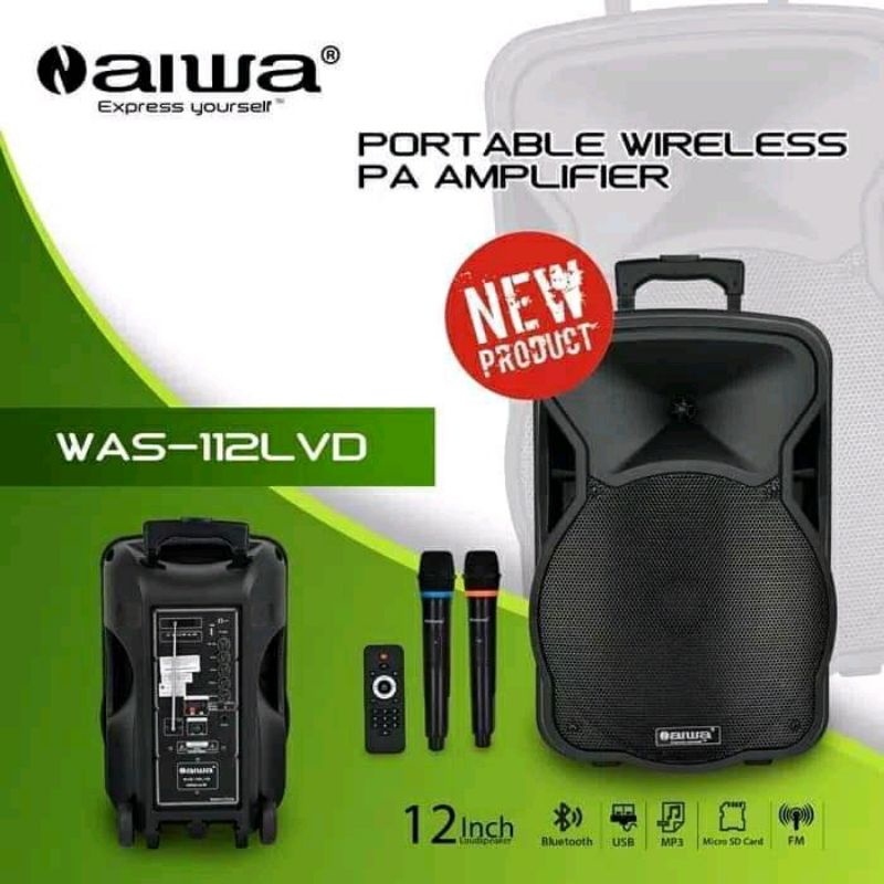 speaker portable meeting 12 inch Aiwa 112lvd original Bluetooth Usb