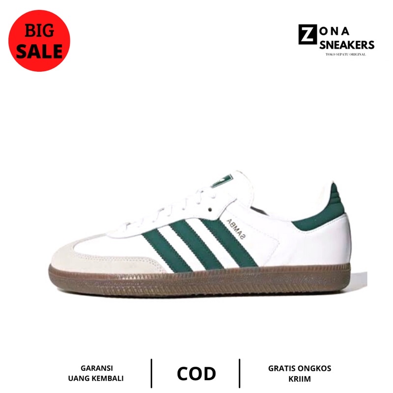 ADIDAS SAMBA WHITE GREEN || SEPATU ADIDAS 100% ORIGINAL