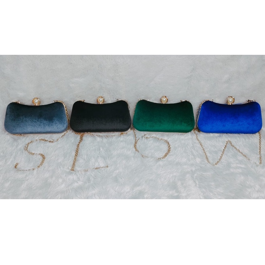 BJ200105 - BEIGE/BLACK/DARKBLUE/DARKGRAY/GREEN/WINE - TAS PESTA CLUTCH SLEMPANG VELVET BLUDRU WANITA FASHION IMPORT MODIS ELEGAN TERMURAH TERLARIS TERBARU BAGSTORE JAKARTA TAS BATAM JT00105 GT1897 BQ3435