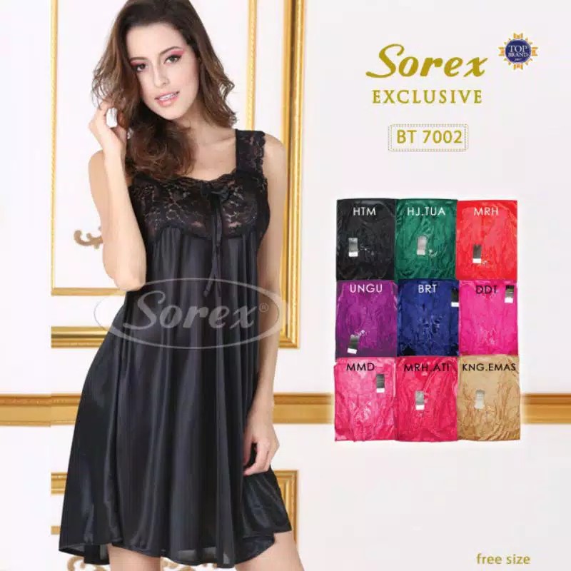 ORIGINAL Baju Tidur Wanita Satin Halus Premium Lingerie Sorex Exclusive BT 7002