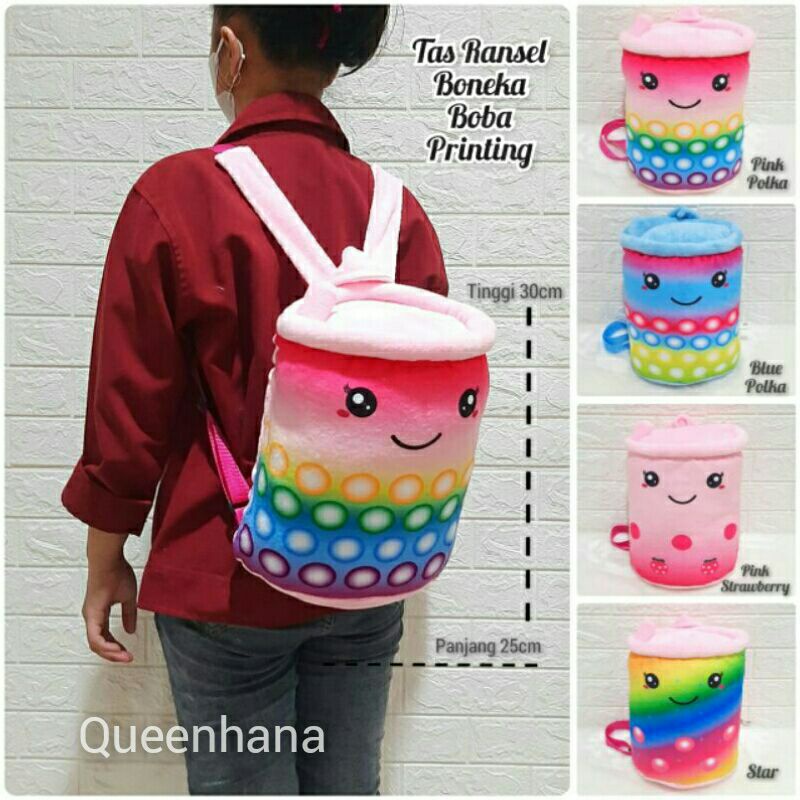 Tas Ransel Boneka Boba Printing Tas Ransel Anak