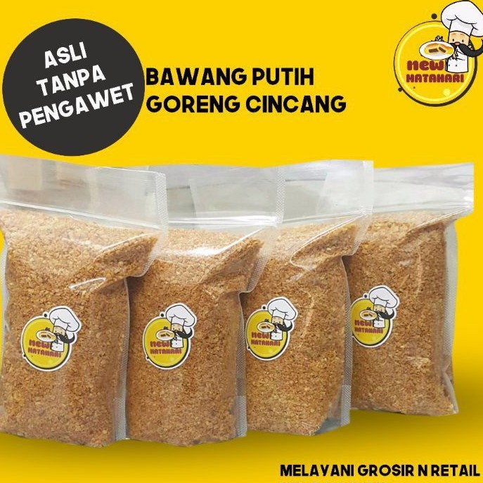 

Bawang Putih Cincang Goreng New Matahari 1kg