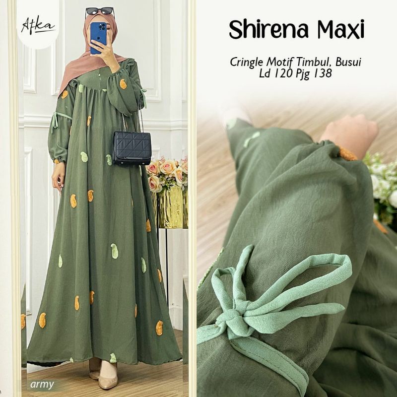 Shirena maxy dress by Afka crinkle motif timbul  @Alv