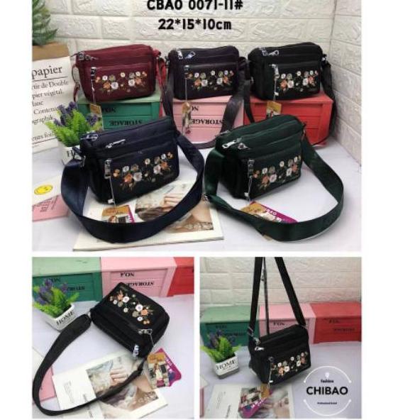 D TAS SELEMPANG WANITA IMPORT CHIBAO 0071-11 MOTIF BUNGA ♥↑ (Terbatas)