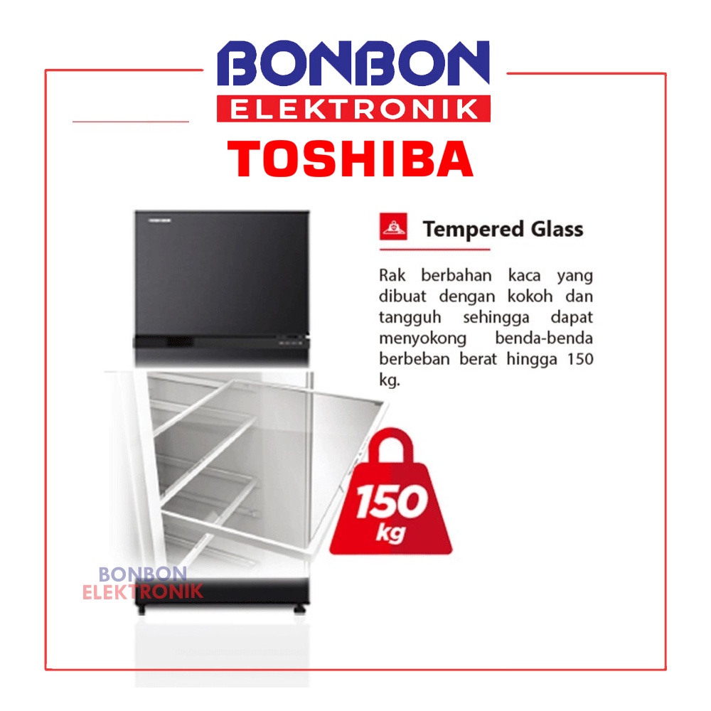 TOSHIBA Kulkas 2 Pintu GR-B22IS Kapasitas 180L Inverter Refrigerator