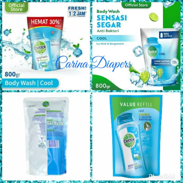 PROMO DETTOL Body Wash Cool Pouch 800ml  PROMO DETTOL Sabun Cair Cool Pouch 800ml