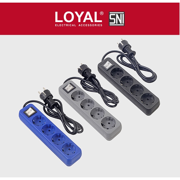 LY-203 ~ LY-210 / Extension Socket Osaka  / Stop Kontak 3 Lubang Kabel / Stop Kontak Loyal 3 Lubang Kabel / Stop Kontak Loyal 4 Lubang / Stop Kontak Loyal 5 Lubang / Stop Kontak Loyal 6 Lubang / Stop Kontak 3 Lubang Kabel 1,5 dan 3 Meter