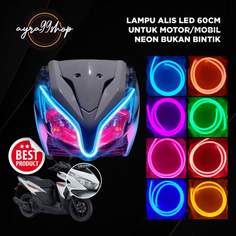 LAMPU ALIS LED NEON NON RUNNING 60CM 45CM 30CM MOTOR/MOBIL