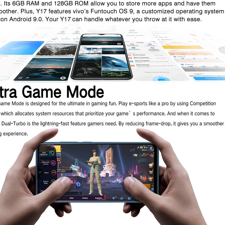 Belanja Mantap--HP Vivo Y17 ram 6 128gb 5000mah ori handphone 6.35 inch Triple Camera hp