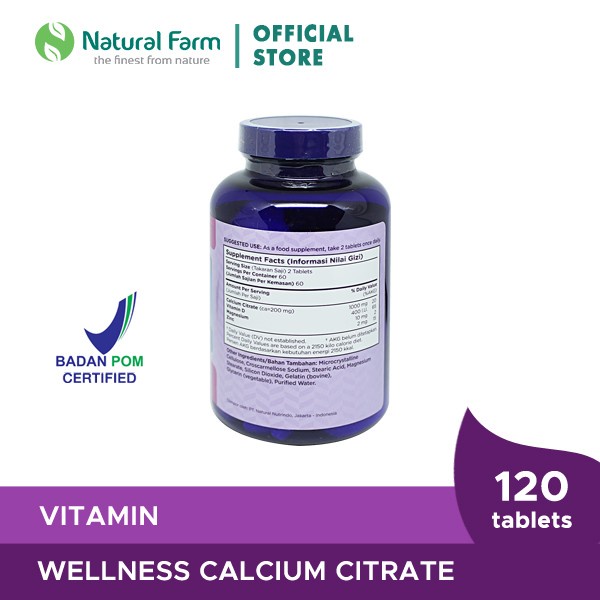 calcium- wellness calcium citrate 120 tabs -calcium.