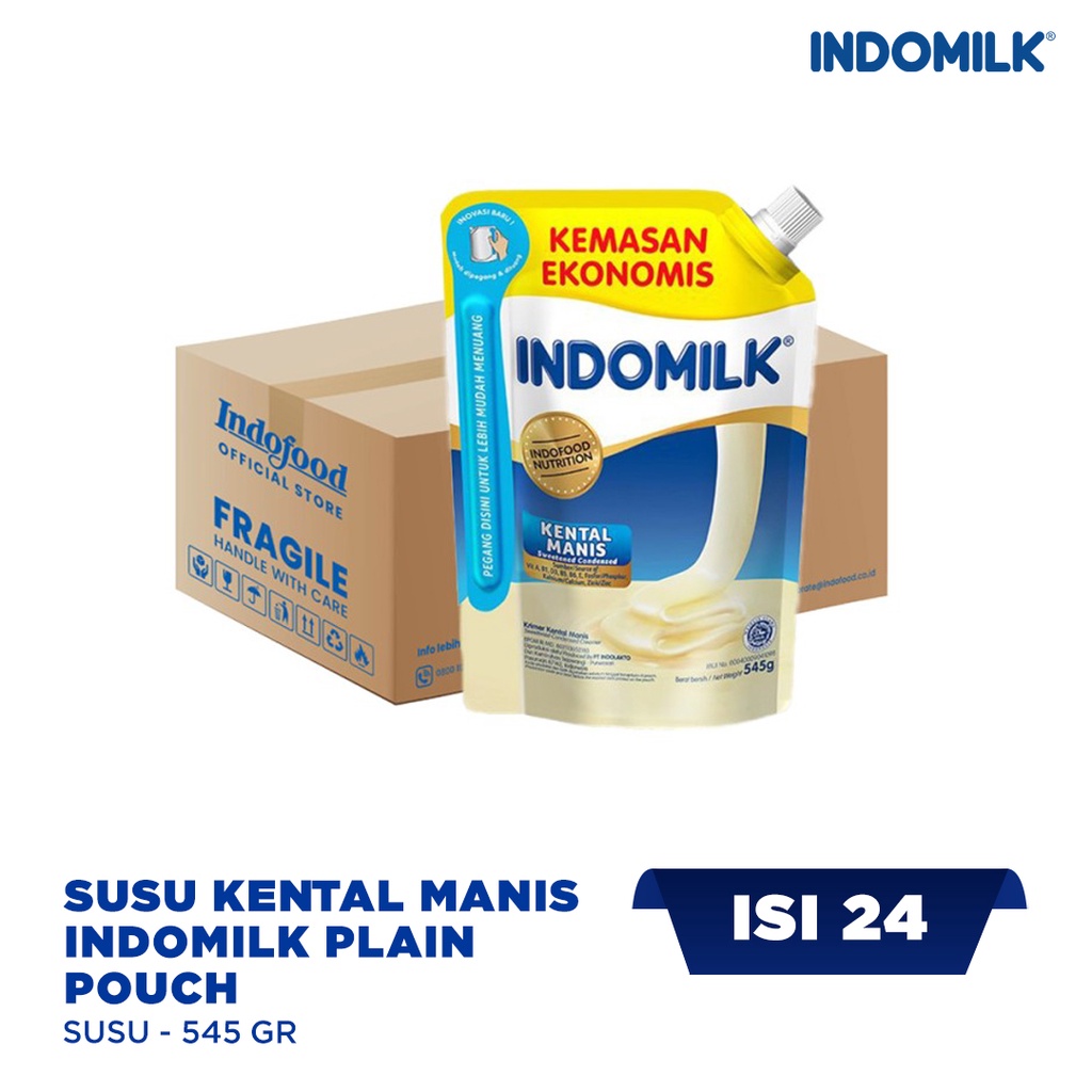 Jual 1 ctn Susu Kental Manis Indomilk Plain Pouch 545gr Shopee