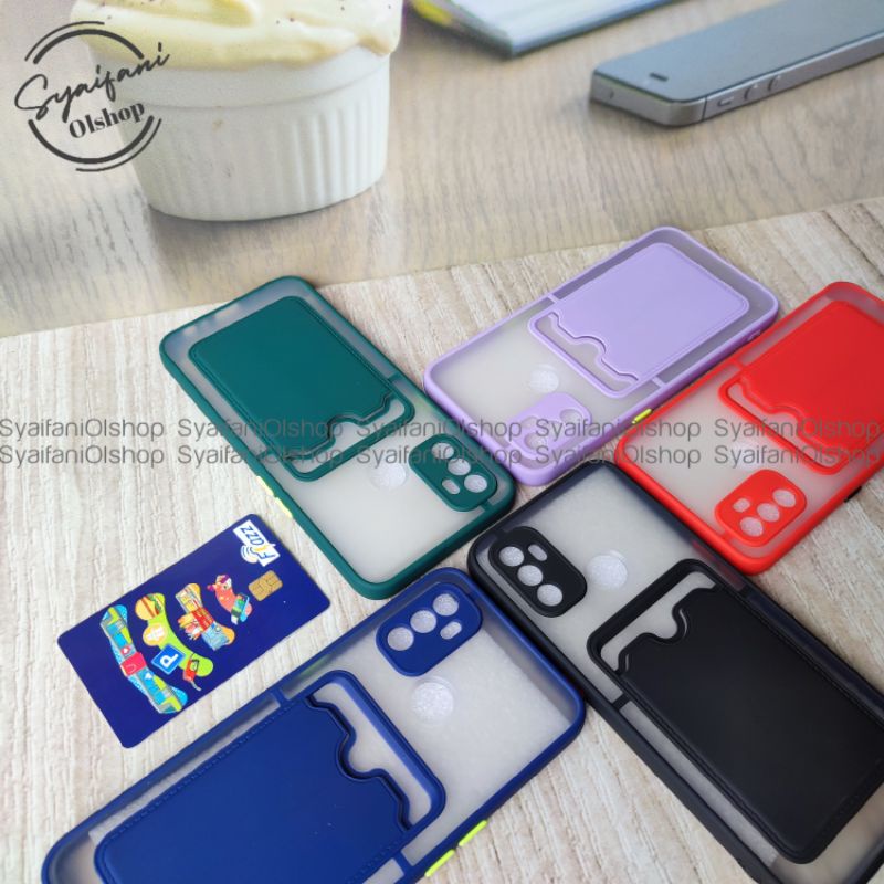 Card Case Oppo A32 (2020) / PDVM00 / Oppo A33 (2020) / CPH2137 Case Slot Kartu+Protection Camera